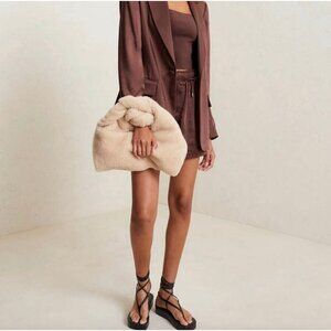A.L.C. Paloma Faux Shearling Bag Cream Womens Size OS
